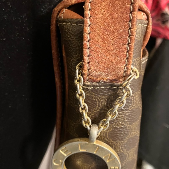 CELINE MACADAM CROSSBODY BAG ADJUSTABLE STRAP MADE IN ITALY Measures 10 X 7.5 in - Picture 5 of 16